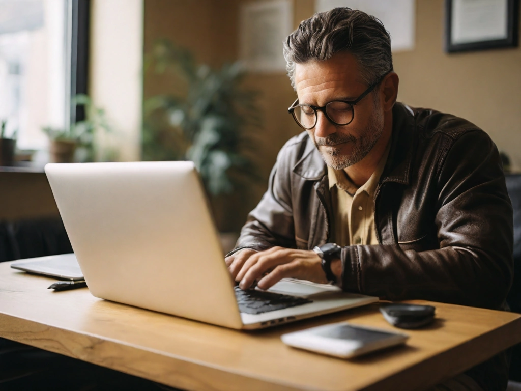 A person typing on a laptop, dedicated to creating informative blog posts on chiropractic care to educate and engage.