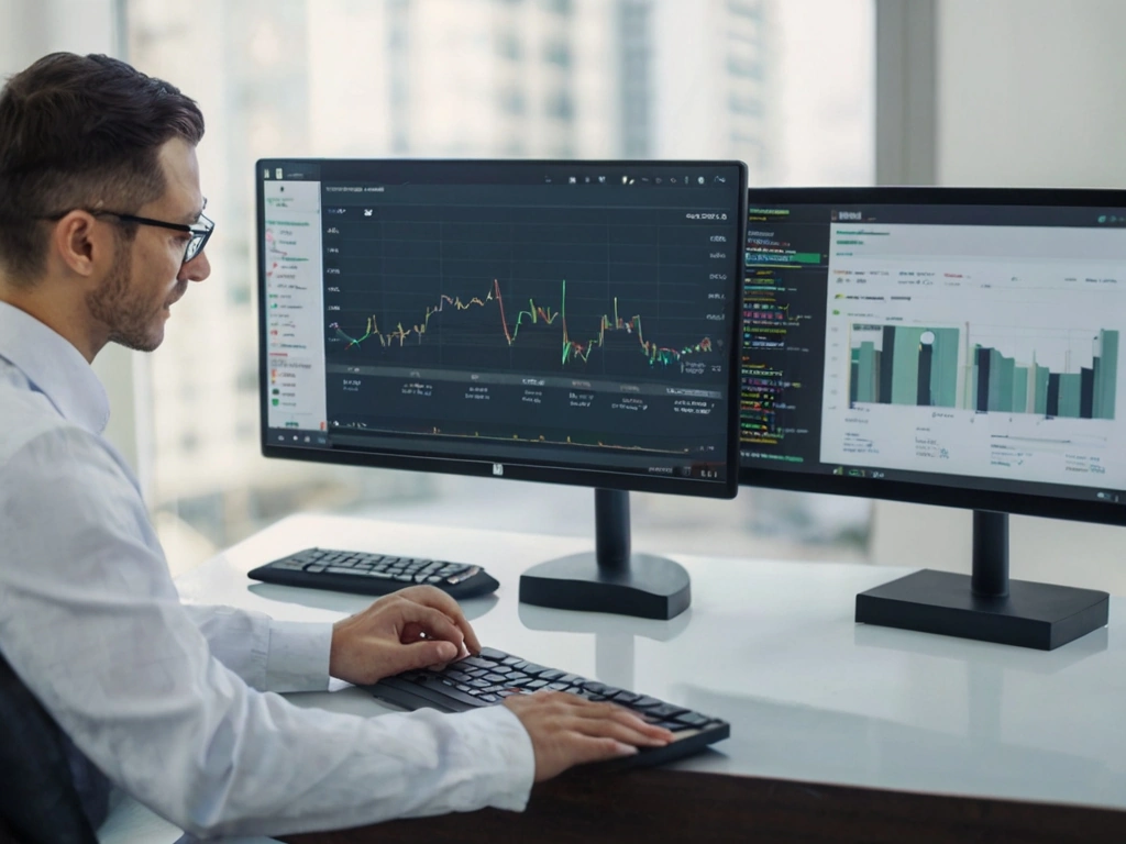 Person analyzing customer feedback data on a computer screen, representing feedback analysis.