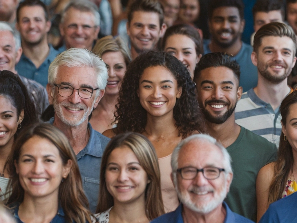 Group of people at a local event, representing community engagement.