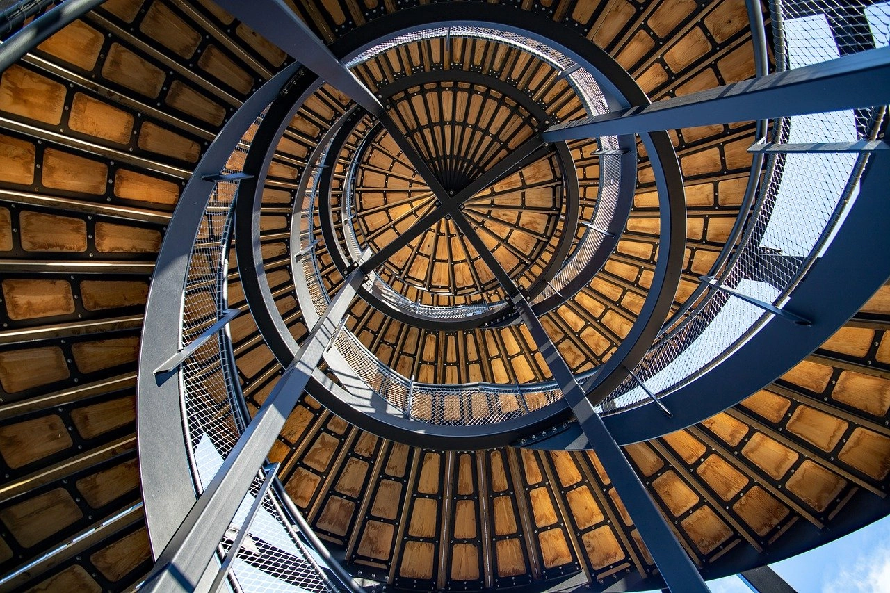 A staircase representing progress and growth, symbolizing continuous improvement in brand reputation management.